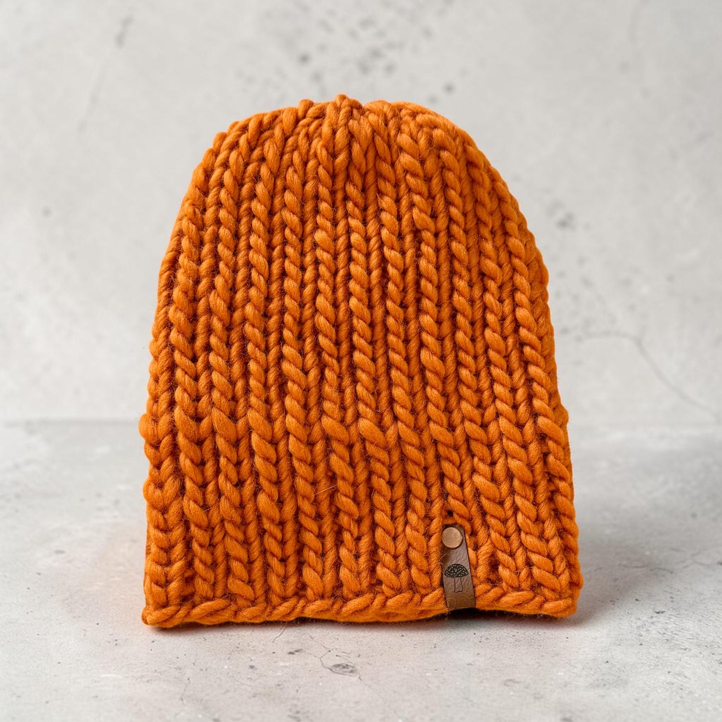 Classic Foldover Knit Beanie, Super Bulky, Pumpkin