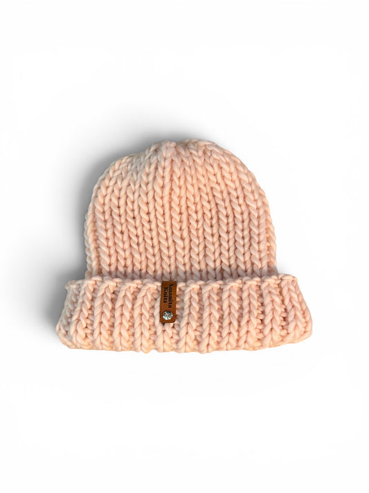 Classic Foldover Knit Beanie, Super Bulky, Cherry Blossom