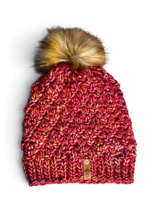 Arbor Knit Beanie, Super Bulky, Zinnia with Pom