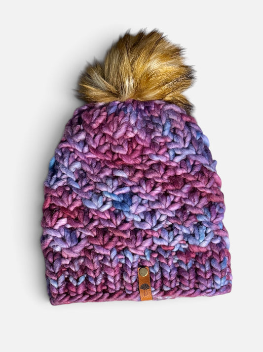 Seasons Knit Beanie, Super Bulky, Lotus, with Pom