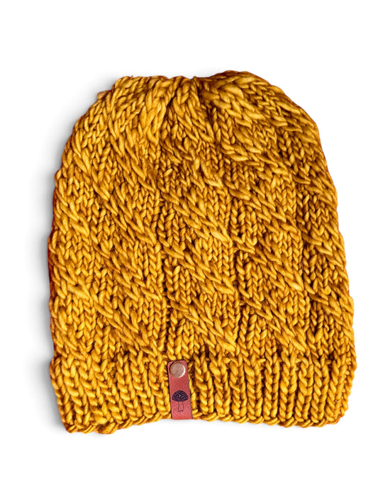 Zephyr Knit Beanie, Lightweight, Goldenrod
