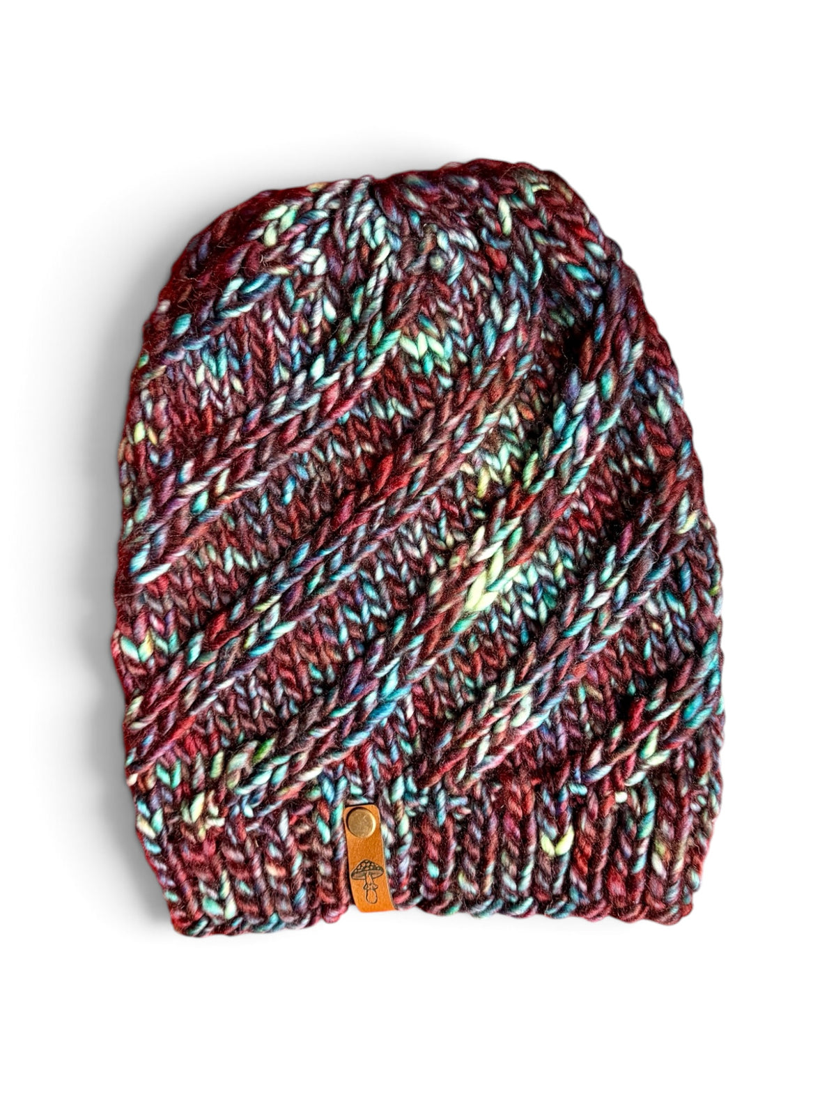 Estuary Knit Beanie, Light Super Bulky, Purple and Multi
