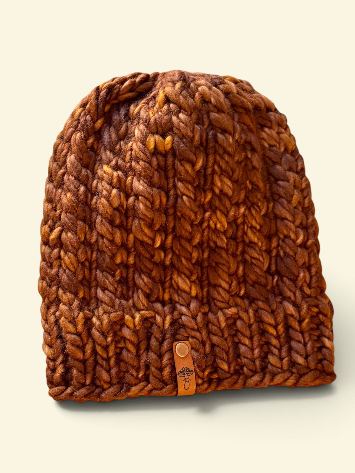 Corkscrew Beanie, Super Bulky, Chocolate Caramel