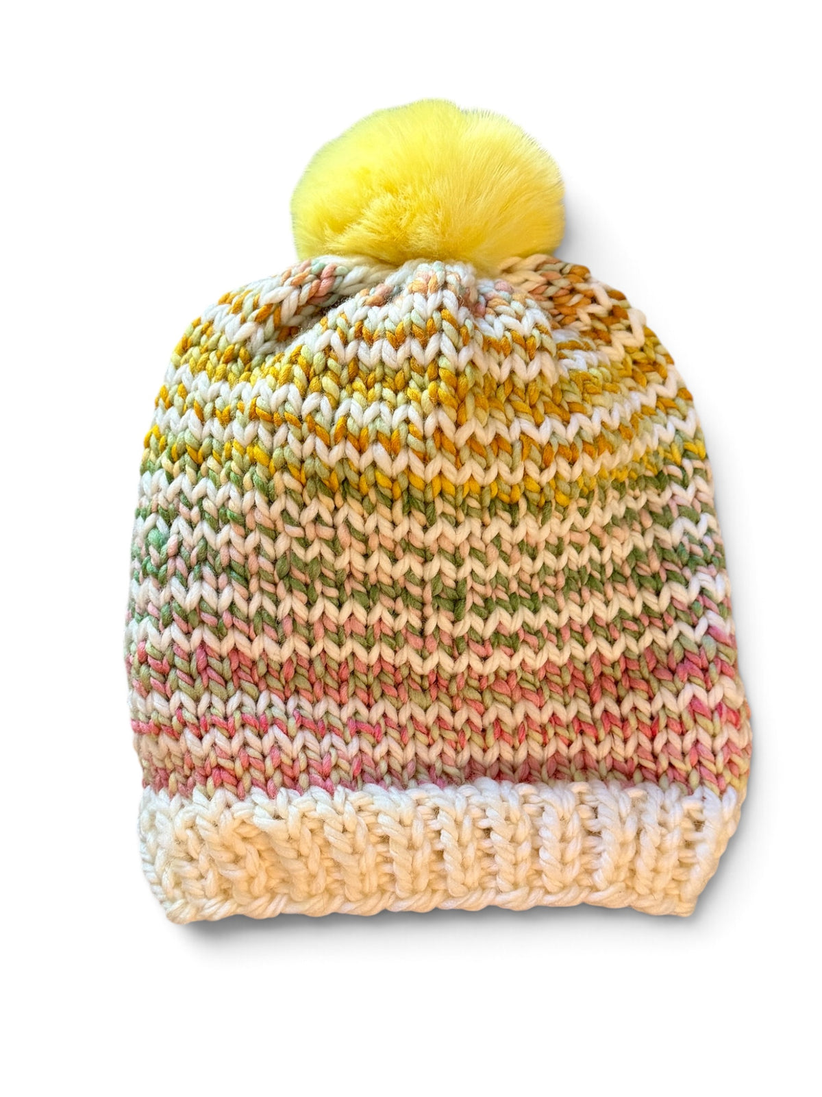 Baby Knit Beanie, Lightweight, Green / Yellow Multi, 6-18 Mo